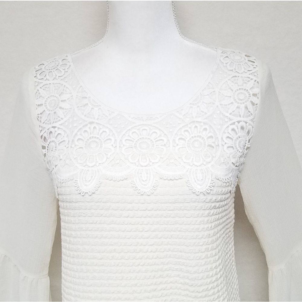 Flying tomato boho bell sleeve dress cream ribbed - Picture 3 of 8